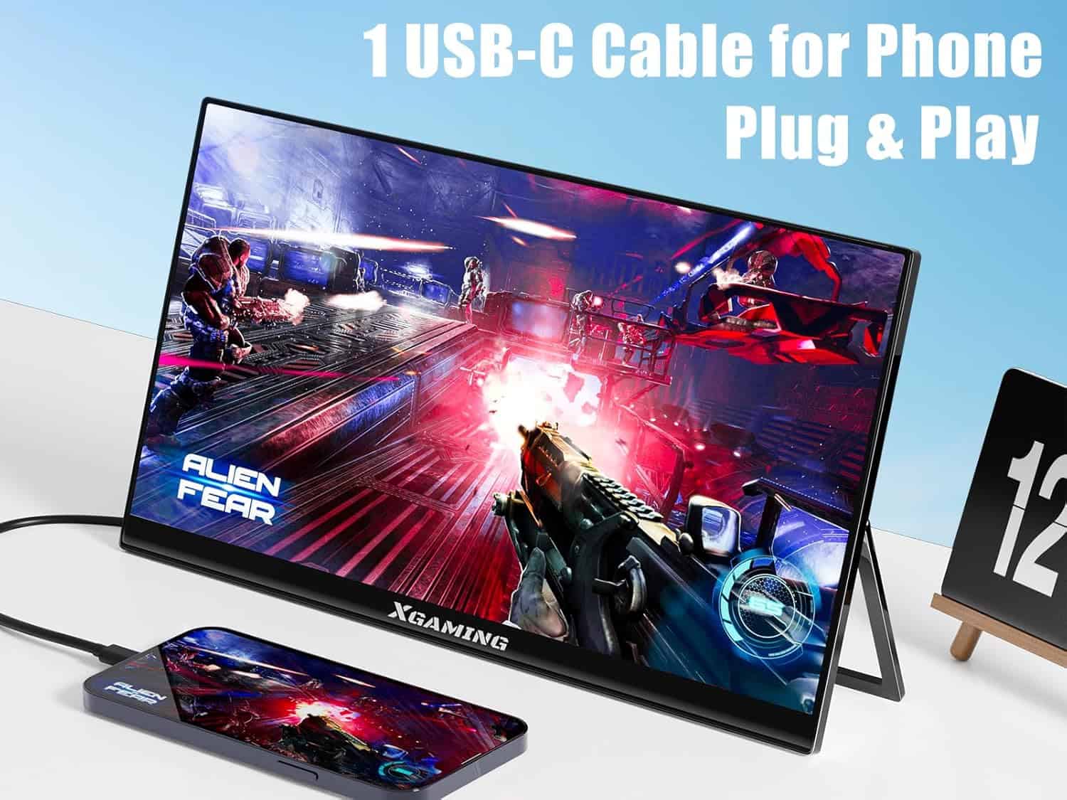 memzuoix portable monitor 156 inch fhd 1080p usb c hdmi ips hdr gaming computer display with smart cover plugplay dual s 1